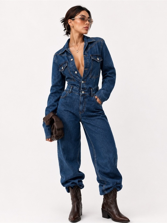 Sobe Pants - Women Denim Jumpsuit Premium Jean One Piece Outfit Casual Chic Overalls Romper